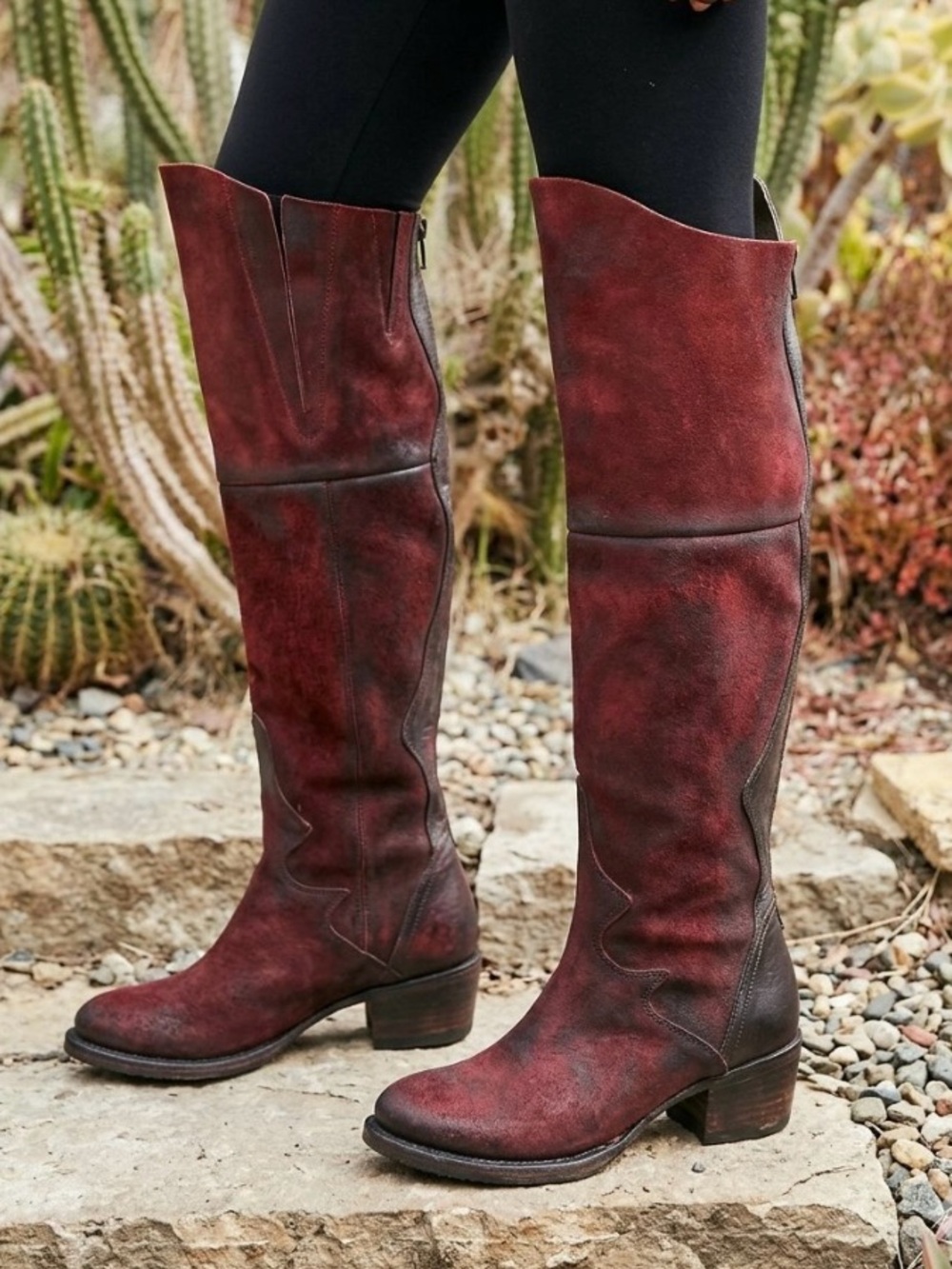 Freebird by Steven Fuego Boots In Wine Suede